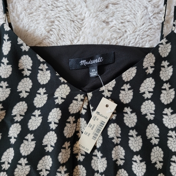 Madewell Silk Trapeze Cami Summer Dress in Bloomstamp Woodblock Print NWT Sz XS - Picture 9 of 13